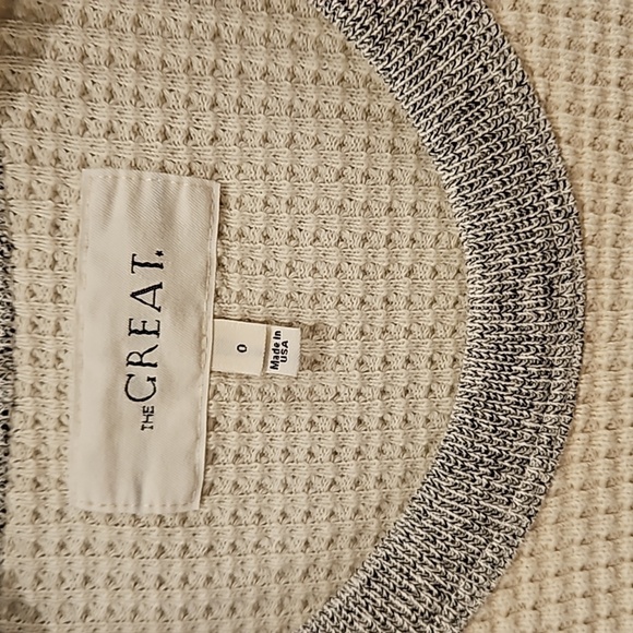 💕THE GREAT💕 The Great Circle Thermal Top ~ Washed White Wolverine Graphic 0 - Picture 14 of 15